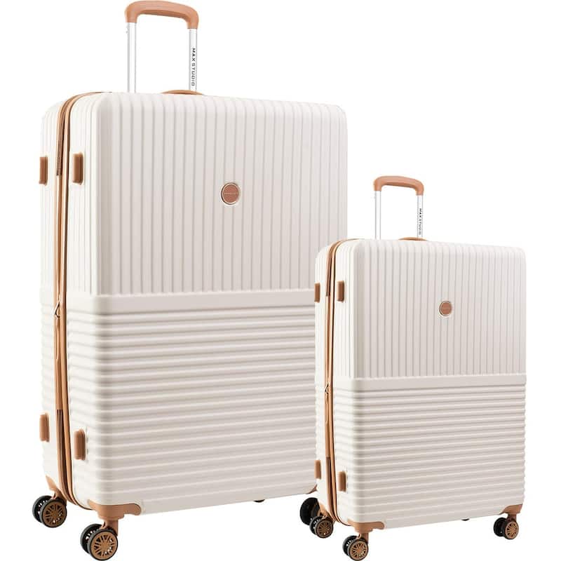 Max Studio The Odessa ABS 2-Piece Hard-Sided Luggage Set - Cream
