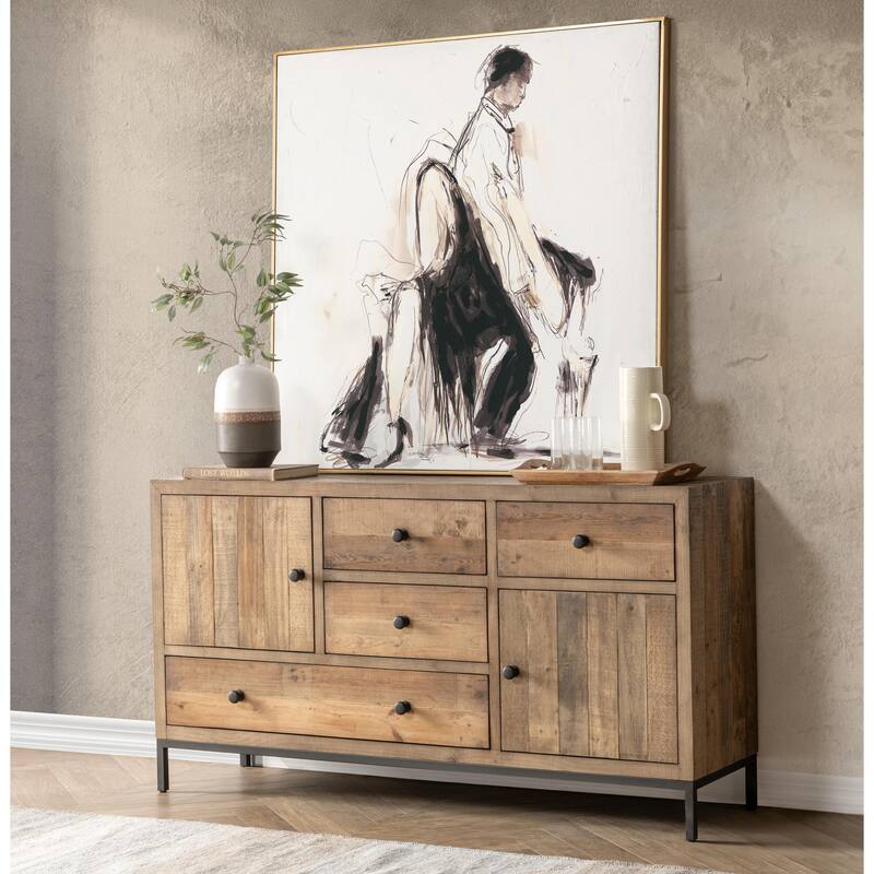 Dita Reclaimed Pine Wood Sideboard Buffet by Kosas Home