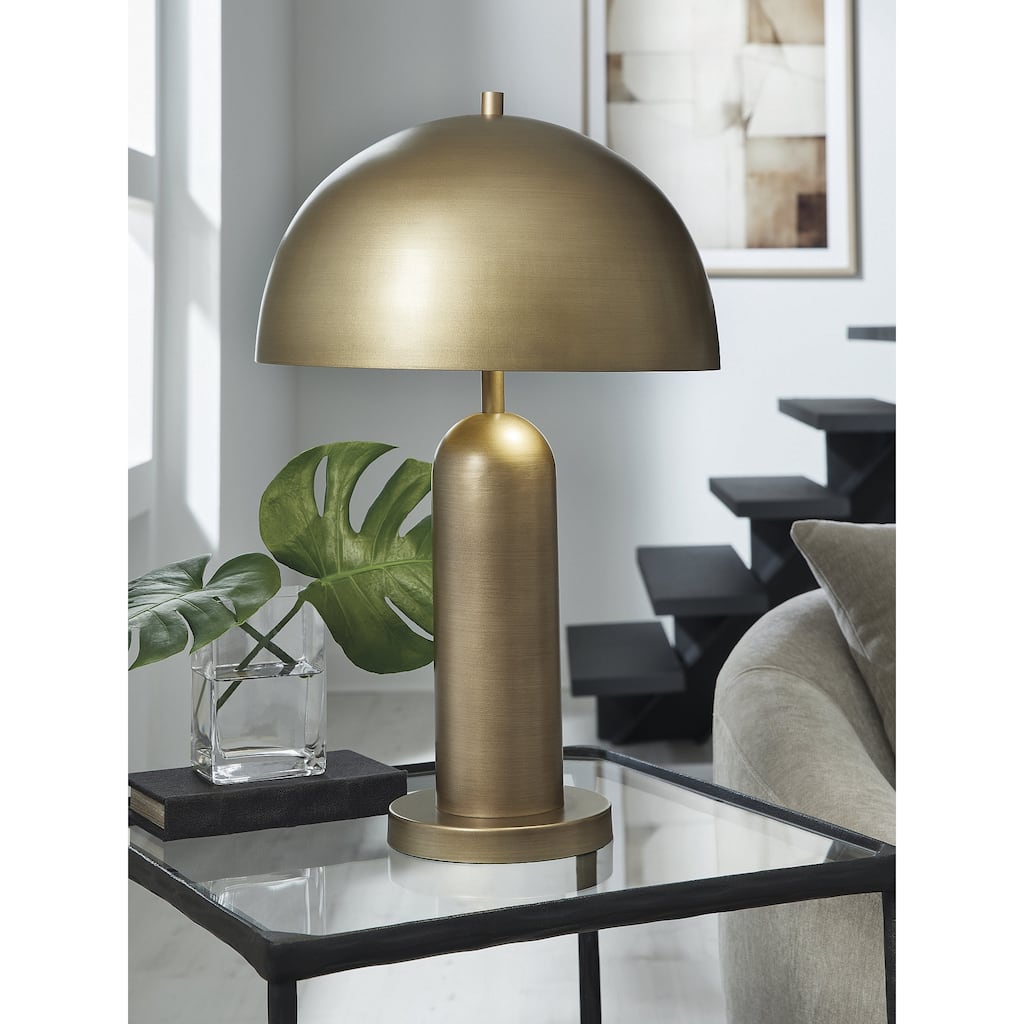 Signature Design by Ashley Wendfield Antique Gold Table Lamp - 15"W x 15"D x 24"H