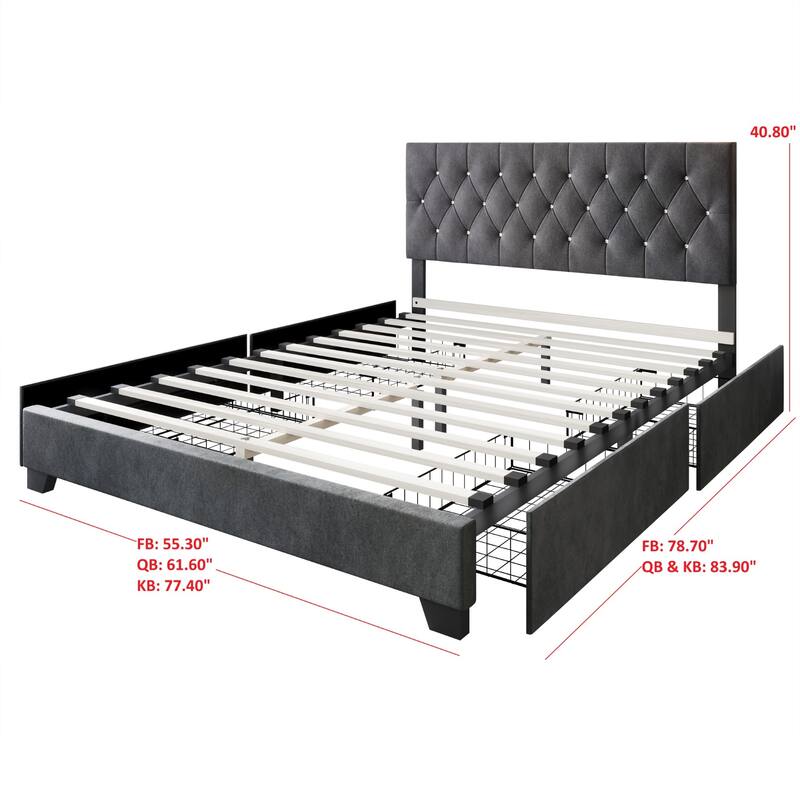 Sheffield Tufted Upholstered Storage Platform Bed