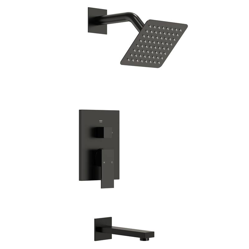 Wall Mounted Shower System Bathtub Facuet Set, Tub And Shower Trim Kit - Matte Black