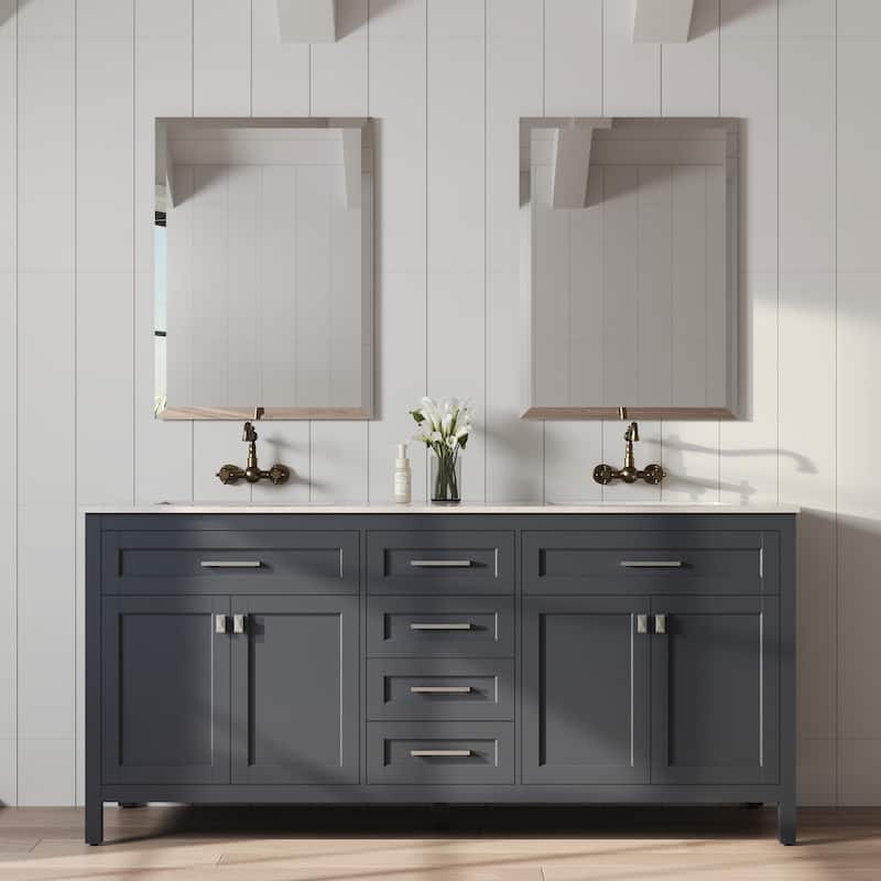 GRANDJOY Vintage Style 2-Handle Wall Mounted Bathroom Faucet