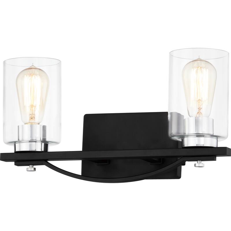 Salem 2-Light Matte Black Vanity Light - Matte Black