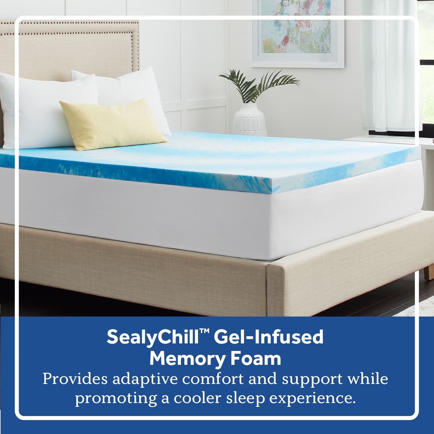 2inch SealyChill Gel Memory Foam Mattress Topper with Cover Bed Bath