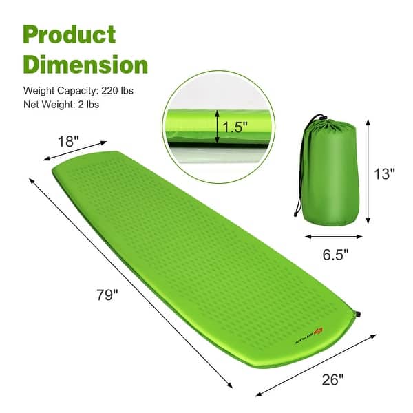 Inflatable Sleeping Pad Self Inflating Camping Mattress w/Carrying Bag