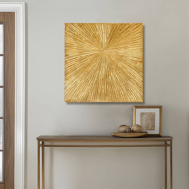 Madison Park Signature Sunburst Hand Painted Dimensional Resin Wall Art - Gold