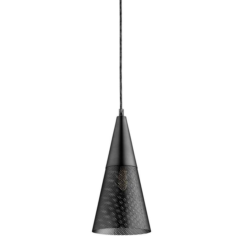 Quorum International 1316 Mesh Cone 6" Wide Mini Pendant - Matte Black
