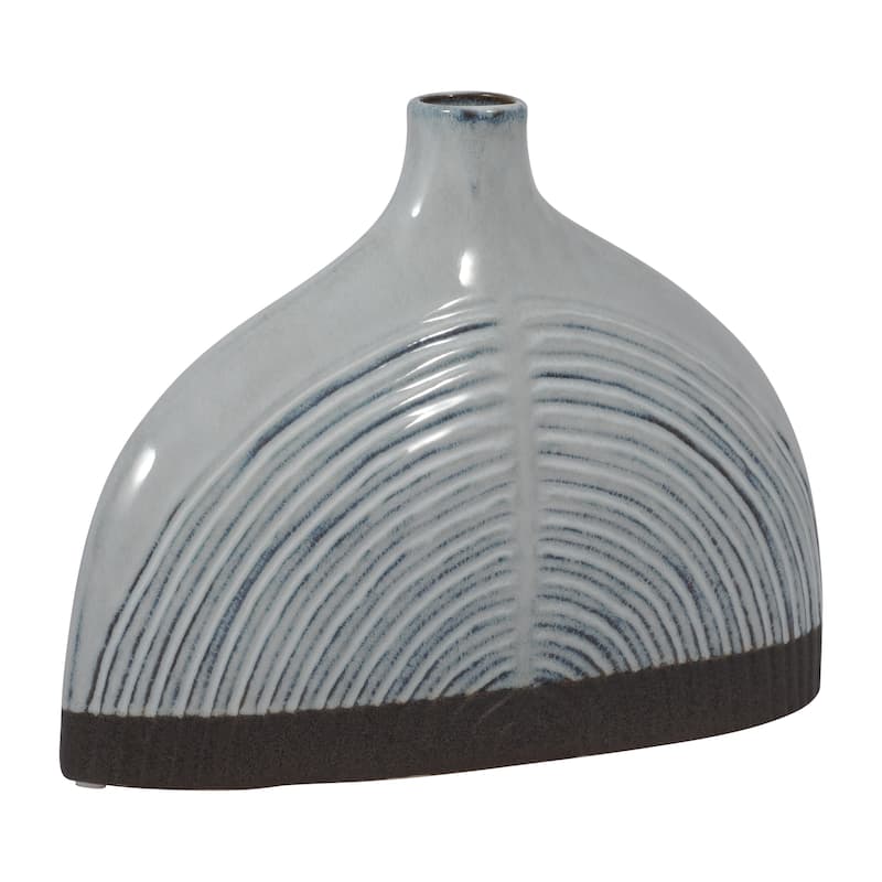 Sagebrook Home Ceramic Blue Round Half Dome Arch Vase