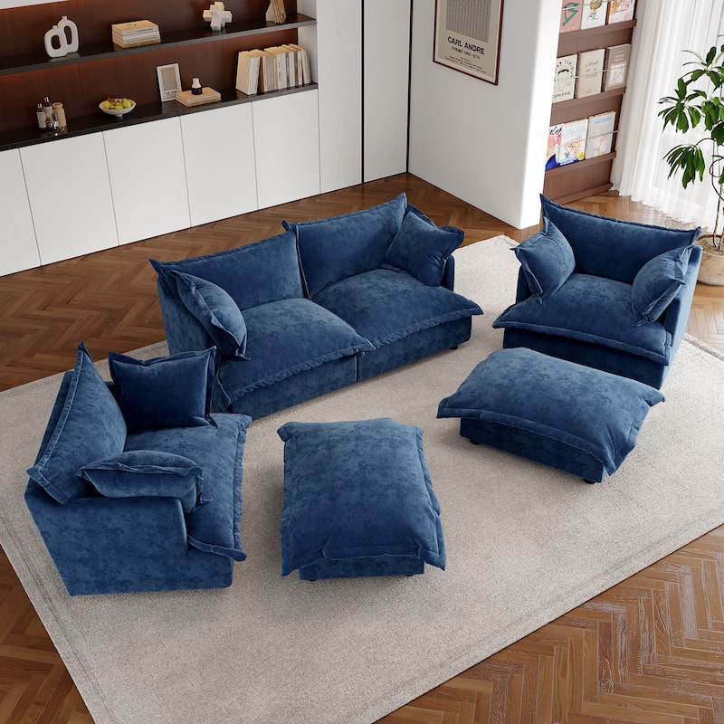 Double Layer Cushion Comfy Cloud Modular Sectional Sofa Set