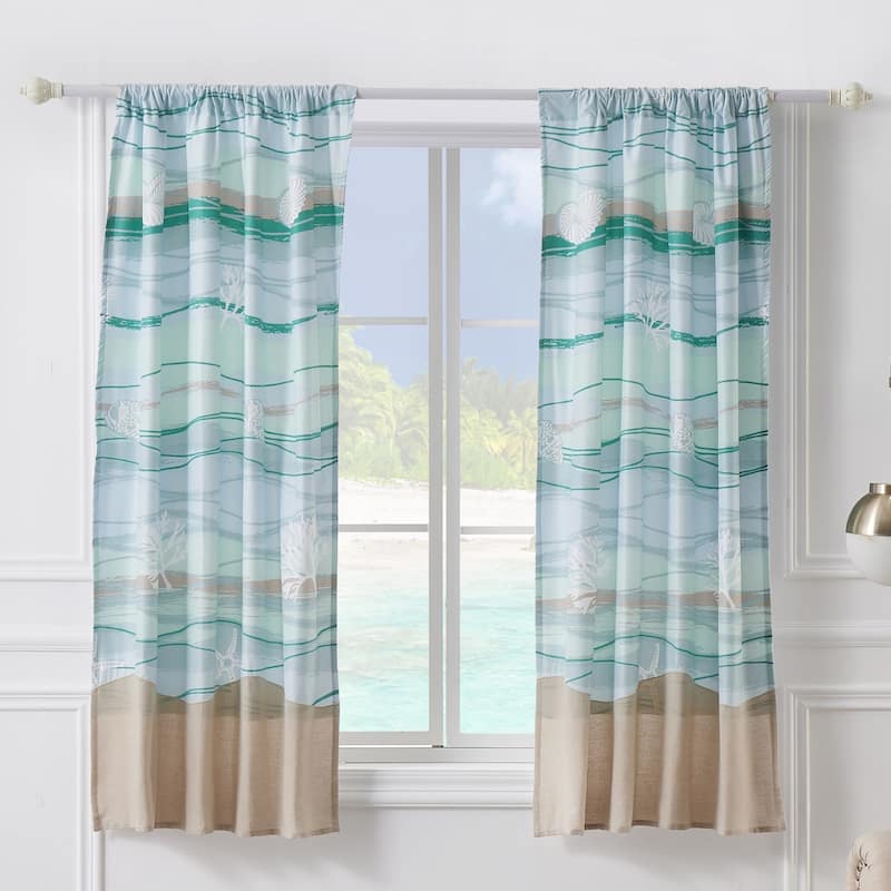 Greenland Home Fashions Maui Coastal Curtian Panels (Set of 2)