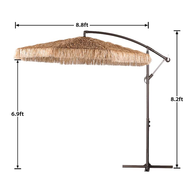 Aoodor Grand patio 9FT Thatch Tiki Umbrella (No Base)