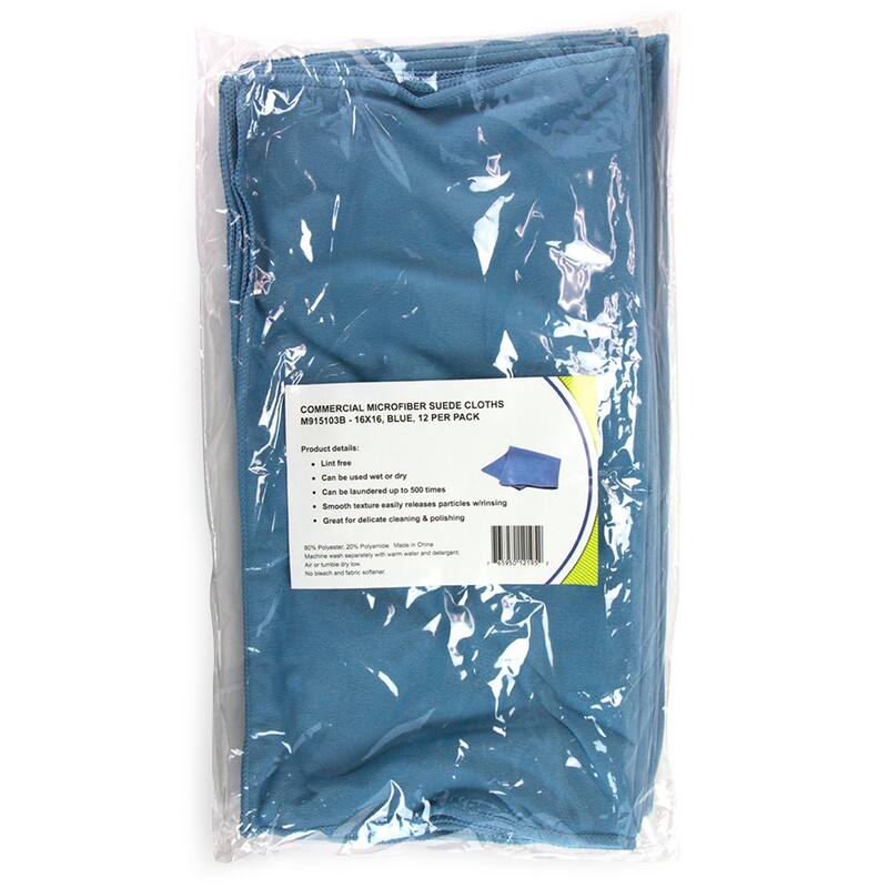 Arkwright 12-Piece Microfiber Suede Window Cleaning Cloths - 16x16
