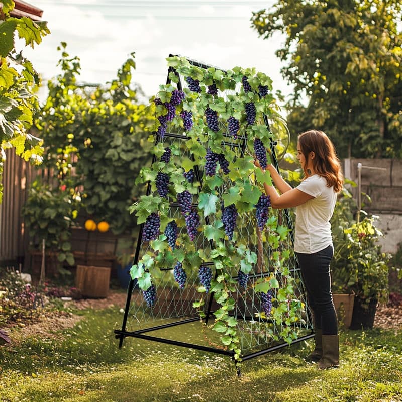 Vegetable Fruit Flower Trellis for Raised Bed Frame Garden Arch Metal Plant Support for Climbing Plants Cucumber Outdoor - 42x42x70 inch