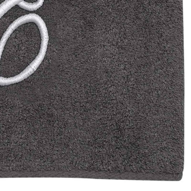 Avanti Granite with Silver Script Monogram Bath Towel Letter E - Bath Towel