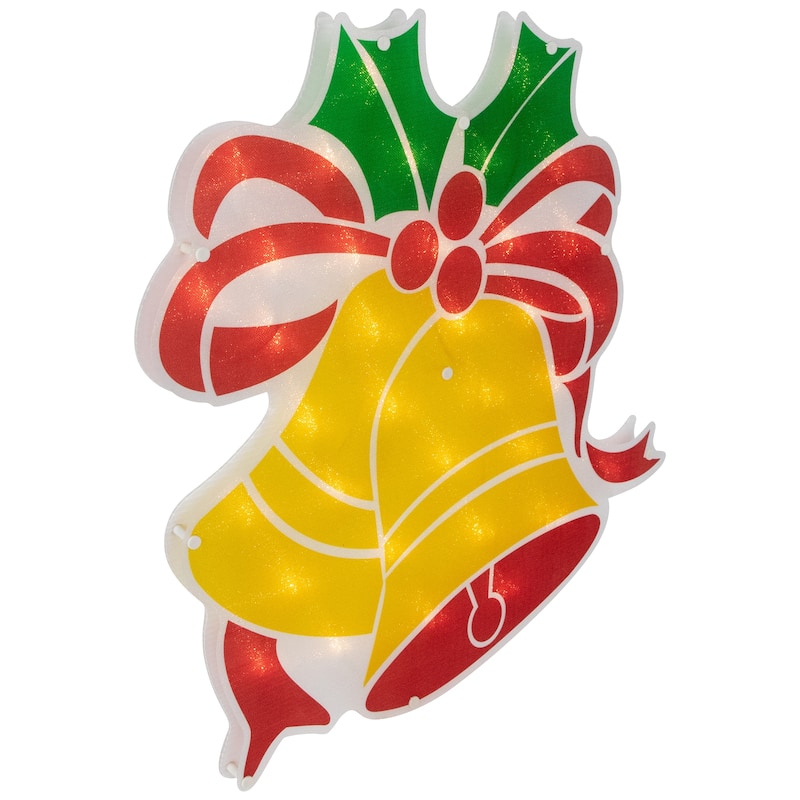 19" Lighted Christmas Bells Window Silhouette