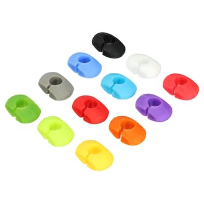 12Pcs Silicone Wine Glass Markers 8mm/0.31"ID Drink Label Tags Multicolor