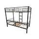 preview thumbnail 6 of 6, Black Twin over Twin Size Steel Loft Bunk Bed with Transformable Table