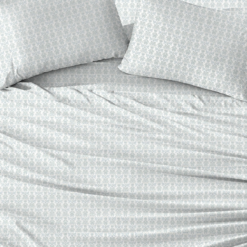 Patina Vie Maison Cotton Percale Vintage Floral Sheet Set