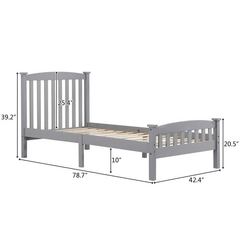 Vertical Wood Platform Bed With headboard