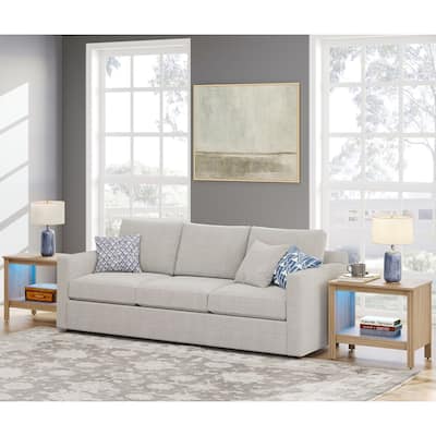 Classic End Table Nightstand, Side Table with Storage Shelf (Set of 2)