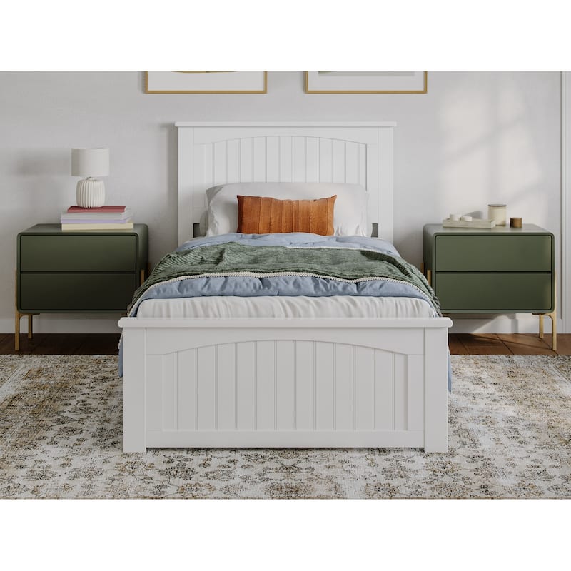 Naples Solid Wood Low Profile Platform Bed with Matching Footboard