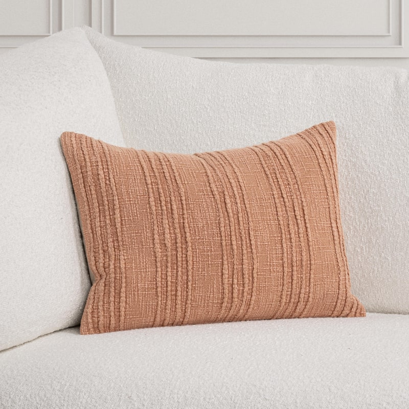 Villa by Classic Home Hannah 100% Cotton 22" Throw Pillow - Terracotta - 14x20