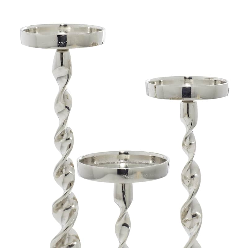 Aluminum Metal Candle Holder - Set of 3 Gold or Silver - Roche River Decor