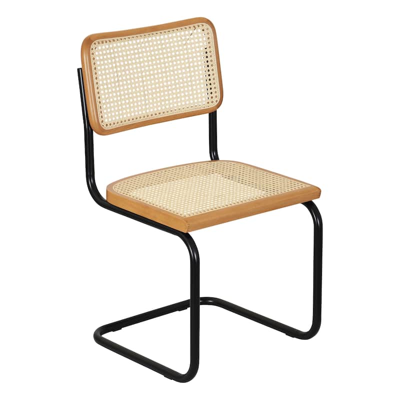 Breuer Chair Company Marcel Breuer Cesca Cane Cantilever Side Chair w/ Black Steel Frame (Various Wood & Cane Colors)