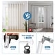 preview thumbnail 29 of 34, Modern Square Urn Adjustable Drapery Curtain Rod with Clip Rings