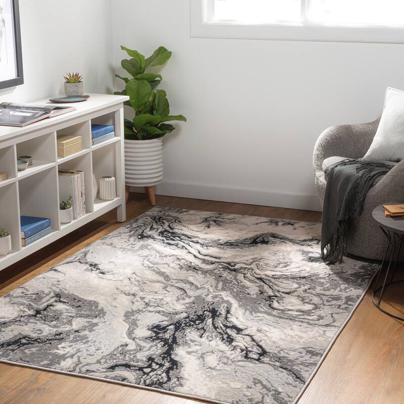 Artistic Weavers Dagmar Modern Abstract Textured Area Rug - 8'10" x 12' - Grey/Cream