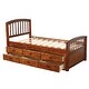 preview thumbnail 7 of 38, Solid Pine Wood Twin Platform Bed with 6 Drawers, Eco-Friendly Design