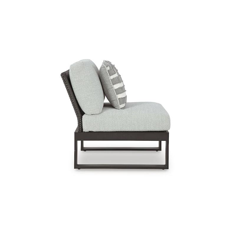 Signature Design by Ashley Beachloft Black/Gray 4-Piece Outdoor Sectional - 58" W x 58" D x 32" H