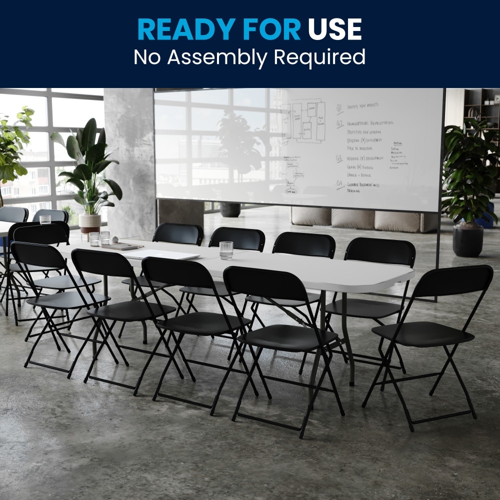 Bi-Fold Plastic Event/Training Folding Table Set with 10 Folding