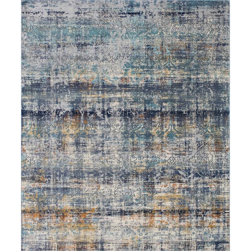 Noori Rug Westfield High-low Pile Delphine Rug - 7'10" x 10'1" - Blue/Ivory