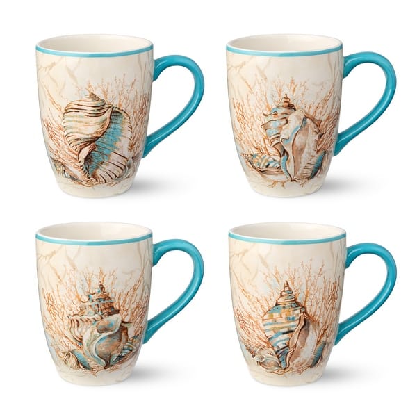 Certified International Escape to the Sea Mugs, Set of 4 - Miscellaneous