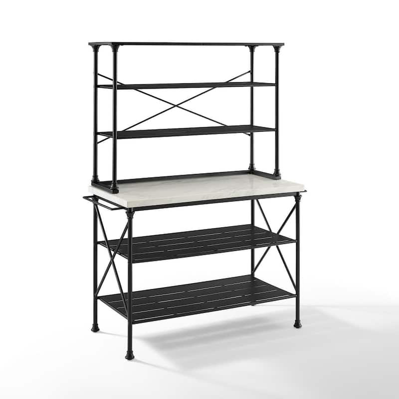 Kitchen Island Hutch - Modern Storage Island, Portable Kitchen Cart, Matte Black Kitchen Furniture