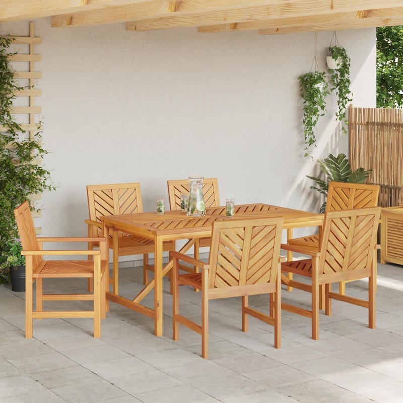 vidaXL Garden Dining Set 6/8 pcs Brown Medium/Standard Solid wood - 23.2 x 24.6 x 35.0