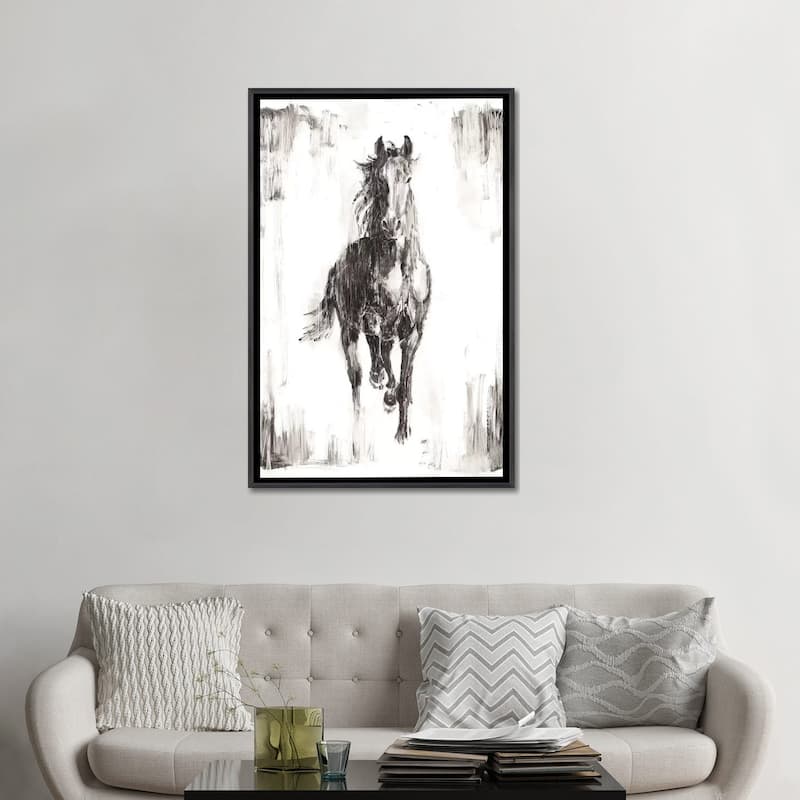 iCanvas "Rustic Black Stallion I" by Ethan Harper Framed