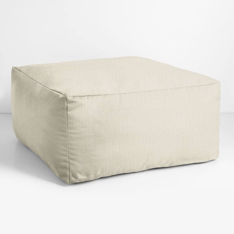 Sorra Home Sunbrella Outdoor Knife Edge Solid Bean Pouf