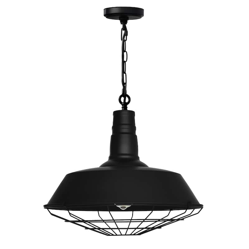Morgan 1 Light 18in Black Down Pendant - Black