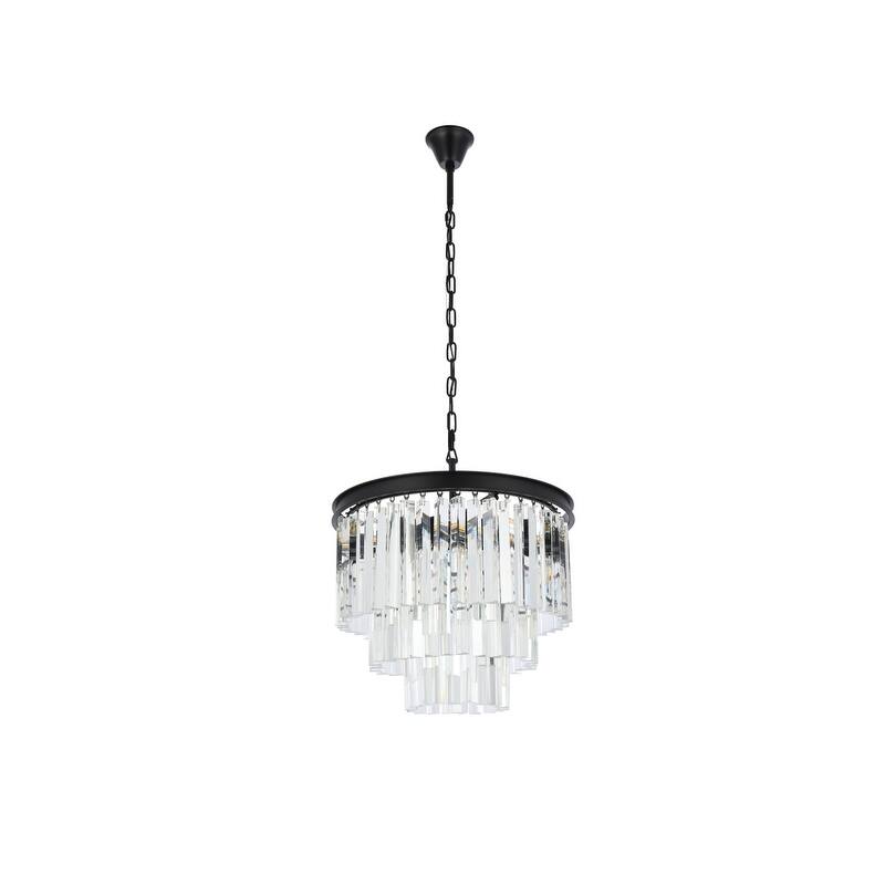 Royce Edge 9-Light Matte Black Chandelier