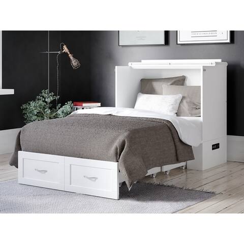 Hamilton Traditional Wood Murphy Bed Chest with Charging Station