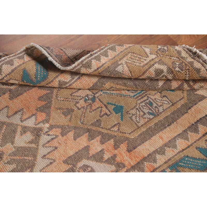 Ardebil Persian Vintage Runner Rug Handmade Wool Carpet - 3'0"x 10'0"