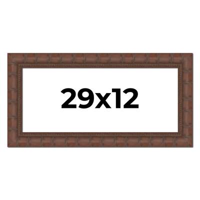 29x12 Frame Pewter Solid Wood Picture Frame Width 1.625 Inches | Interior Frame Depth 0.6875 Inches