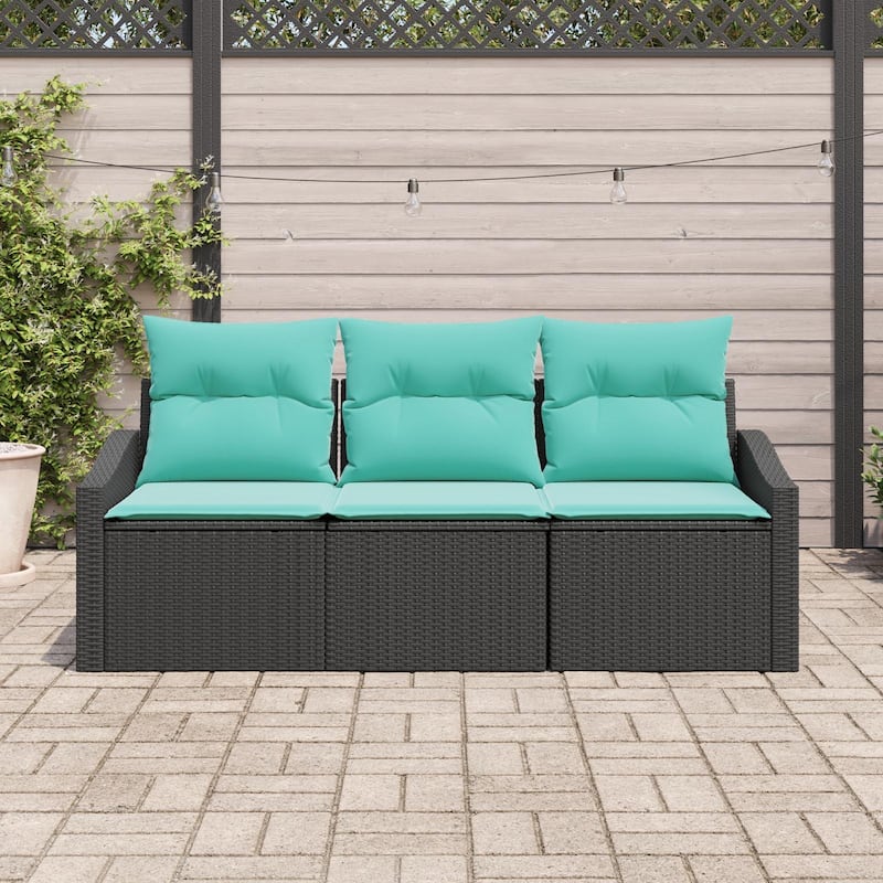 vidaXL 3 Piece Garden Sofa Set with Cushions - 70.1×24.4×27.2