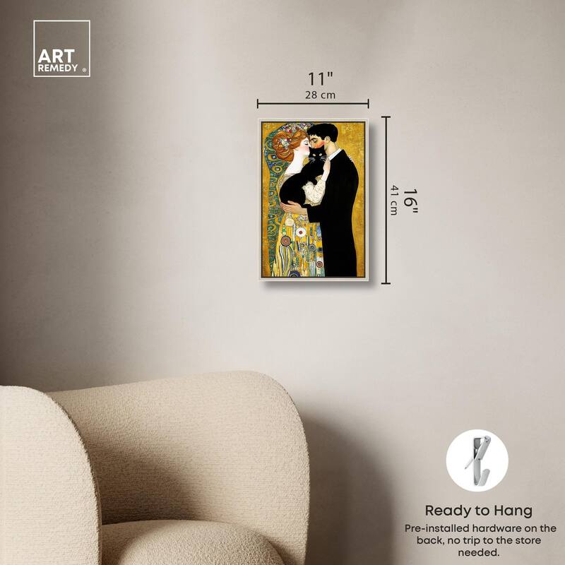 Kiss with Cat Canvas by Art Remedy