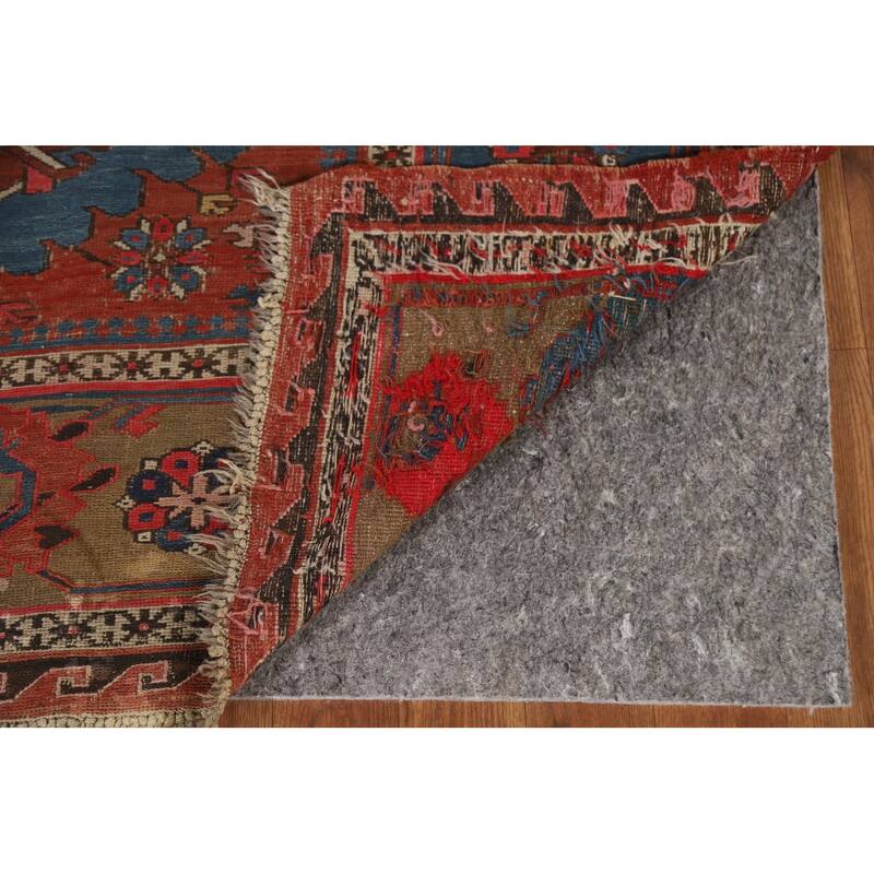 Pre-1900 Antique Sumak Persian Area Rug Flatweave Wool Carpet - 7'7"x 9'10"