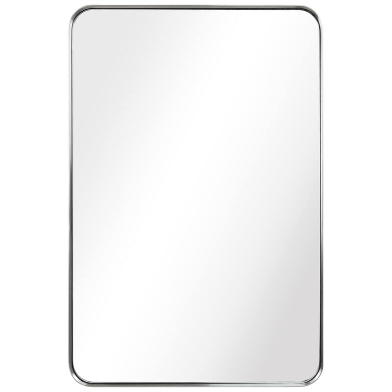 Ultra Stainless Steel Rectangular Wall Mirror - 24" x 36" - Brushed Silver