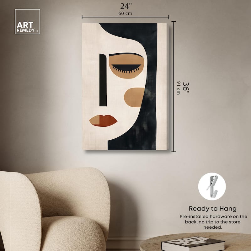 Face Moderne II Canvas by Art Remedy, Gallery Wrapped