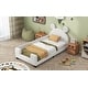 preview thumbnail 4 of 22, Teddy Fleece Twin Size Upholstered Daybed w/ Ears Shaped Headboard